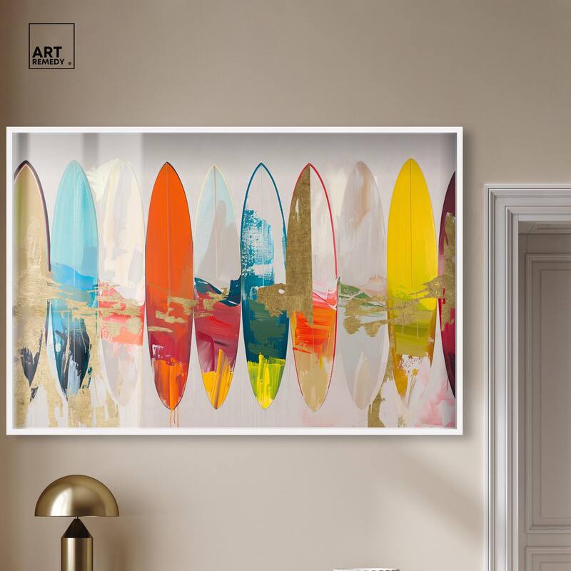 Surfboard Horizons II Shadowbox by Art Remedy