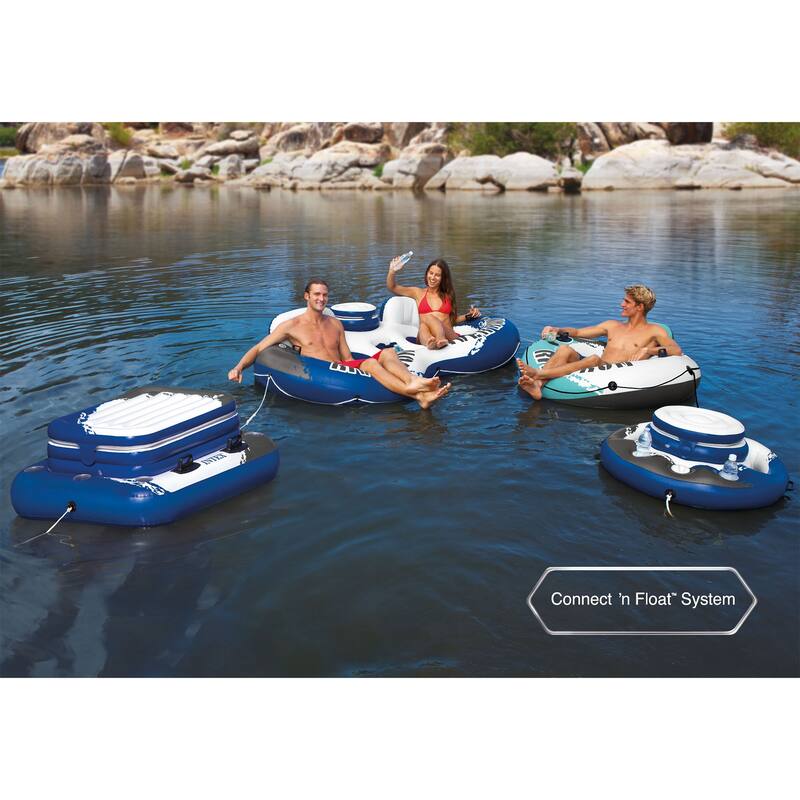 Intex River Run 1 Person Inflatable Floating Tube Lounger, Color Varies (6 Pack) - 4.4