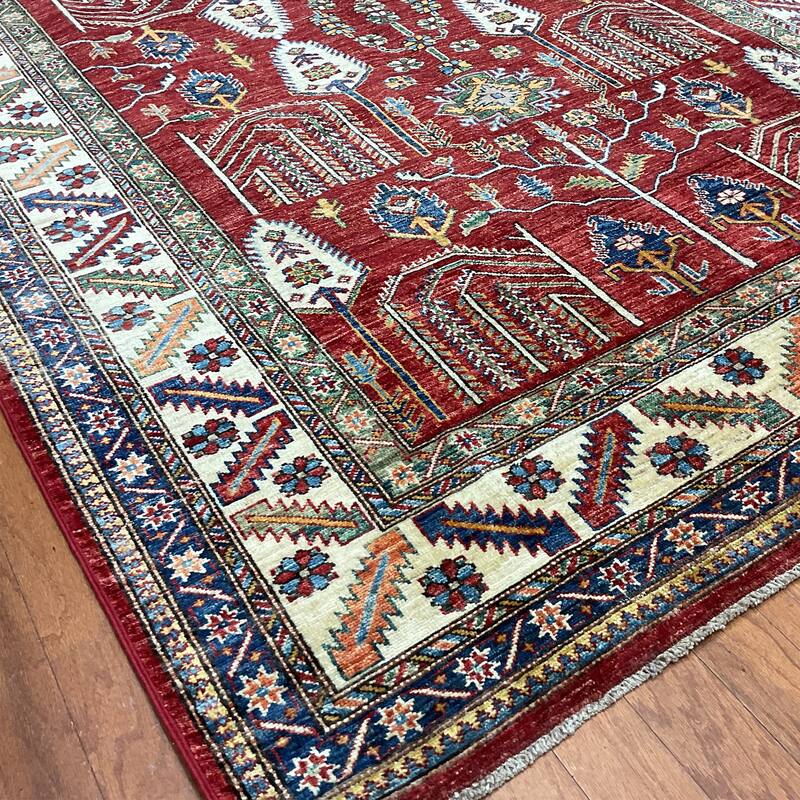 HERAT ORIENTAL Handmade Super Kazak Wool Rug - 5'5" x 8'3"