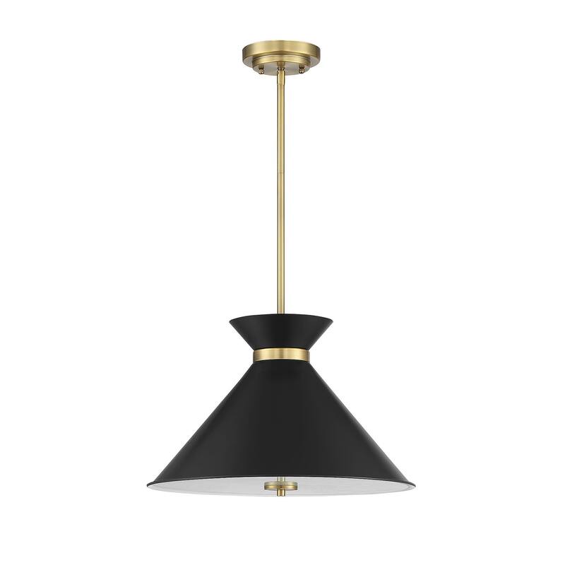 Savoy House Lamar 18" Wide Pendant with Metal Shade and Accented Band