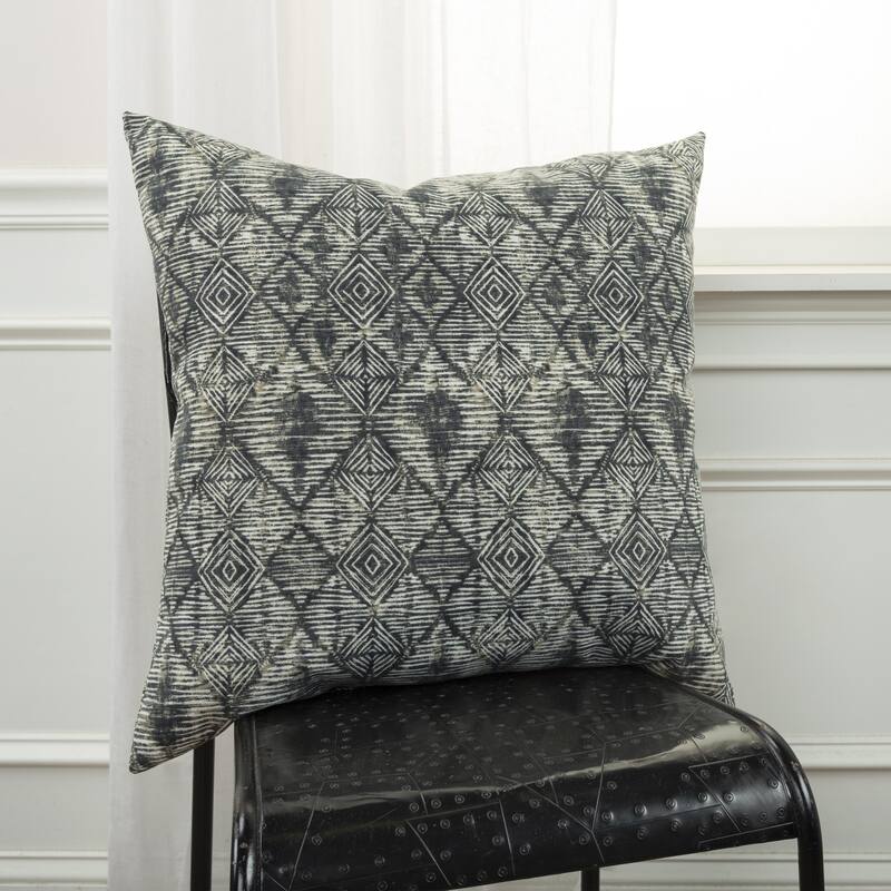 Teal Batik Pattern Polyester Indoor/Outdoor Throw Pillow