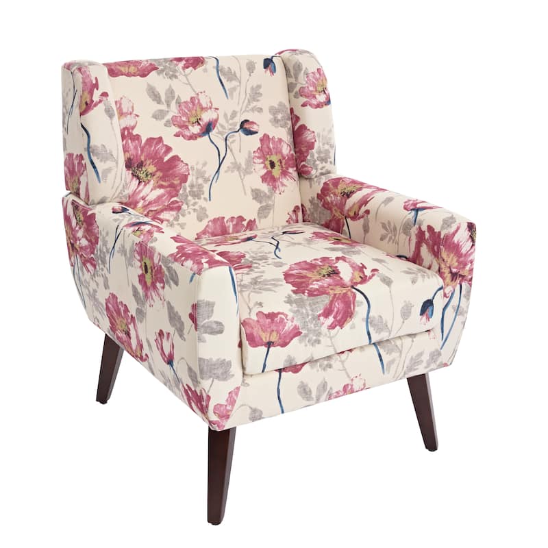 Modern Accent Chair Cotton Linen Upholstered Chair for Living Room