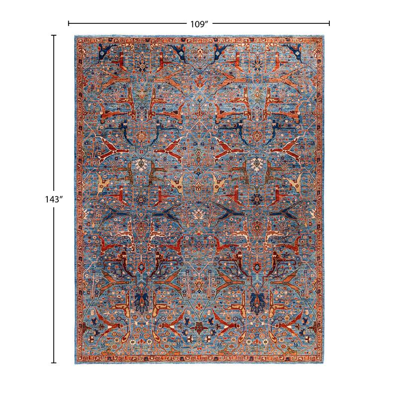 Serapi One-of-a-Kind Hand-Knotted Area Rug - Blue - 9' 1" x 11' 11"
