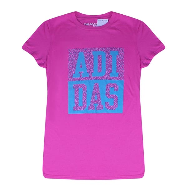 Shop Adidas Women S Graphic Logo Pink T Shirt Blue Performance
