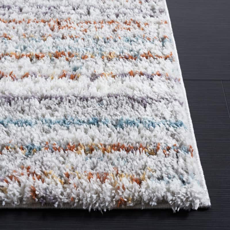 SAFAVIEH Berber Shag Marleine Rug - Blue Rust/Ivory - 5' 5" x 7' 7"