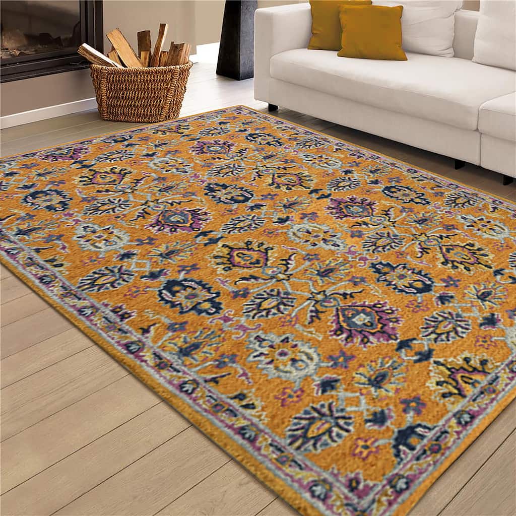 Calliope Sara Orange Hand-Tufted Wool Area Rug