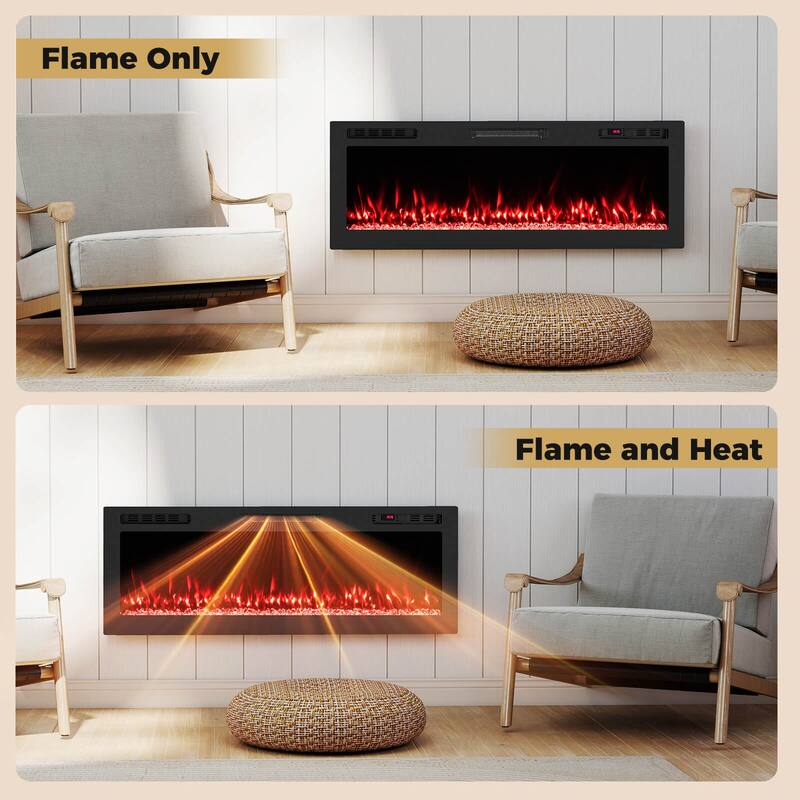 Costway 50" Smart WiFi Electric Fireplace Work with Alexa & Google - See Details