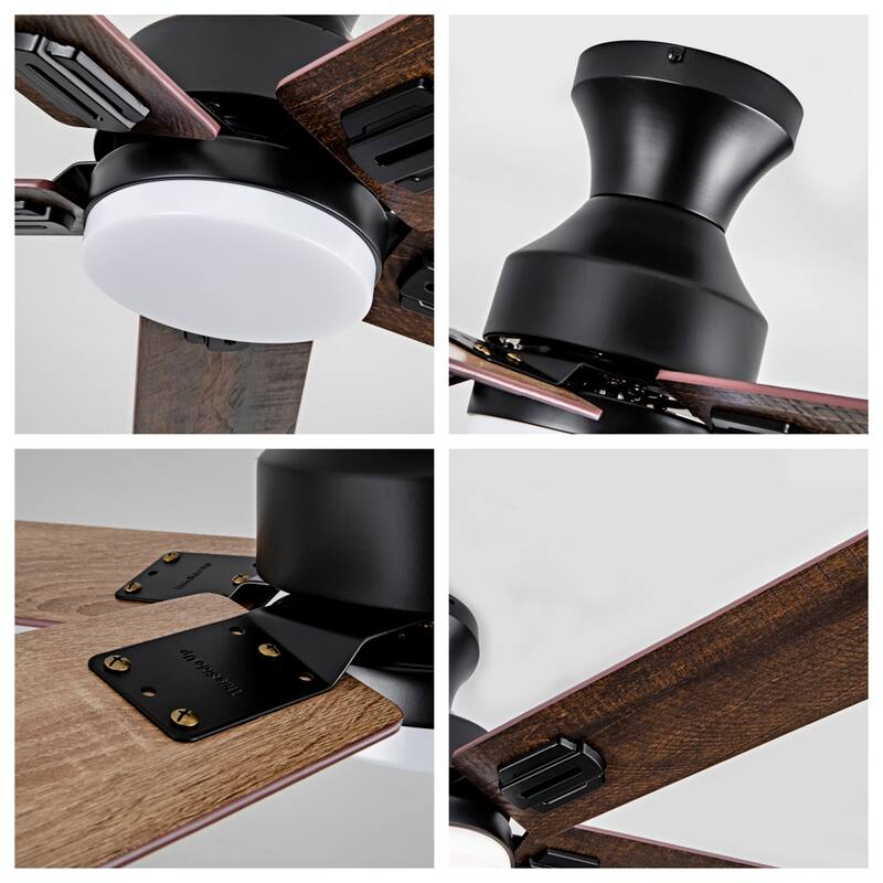 42" Low Profile Ceiling Fan with Light and Remote Control, Flush Mount, Reversible, 3CCT