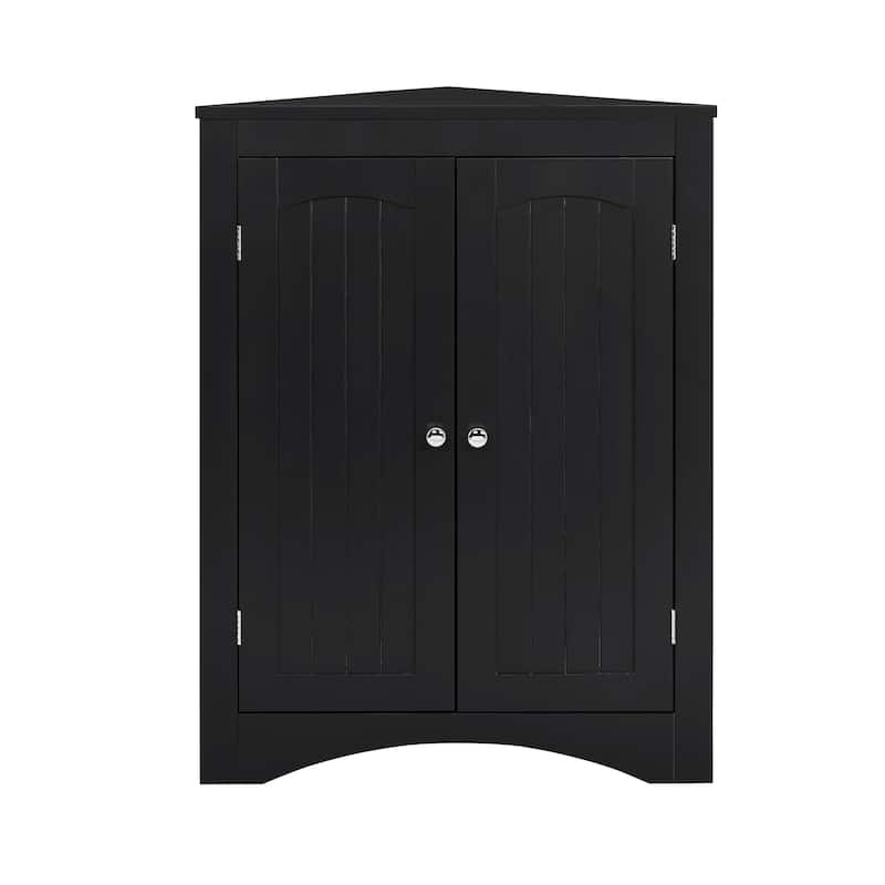 Sideboard Cabinet, Corner cabinet, Bathroom Floor Corner Cabinet with Doors and Shelves, Kitchen, Free Standing Storage Cabinet
