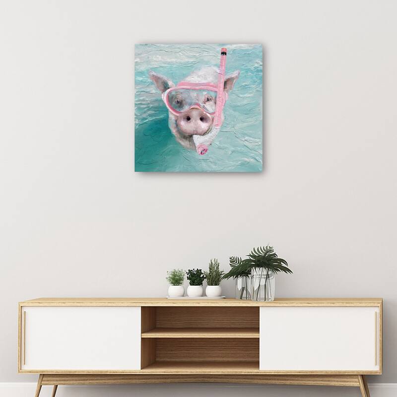 Snorkle Pig By Studio Arts Canvas Art Print