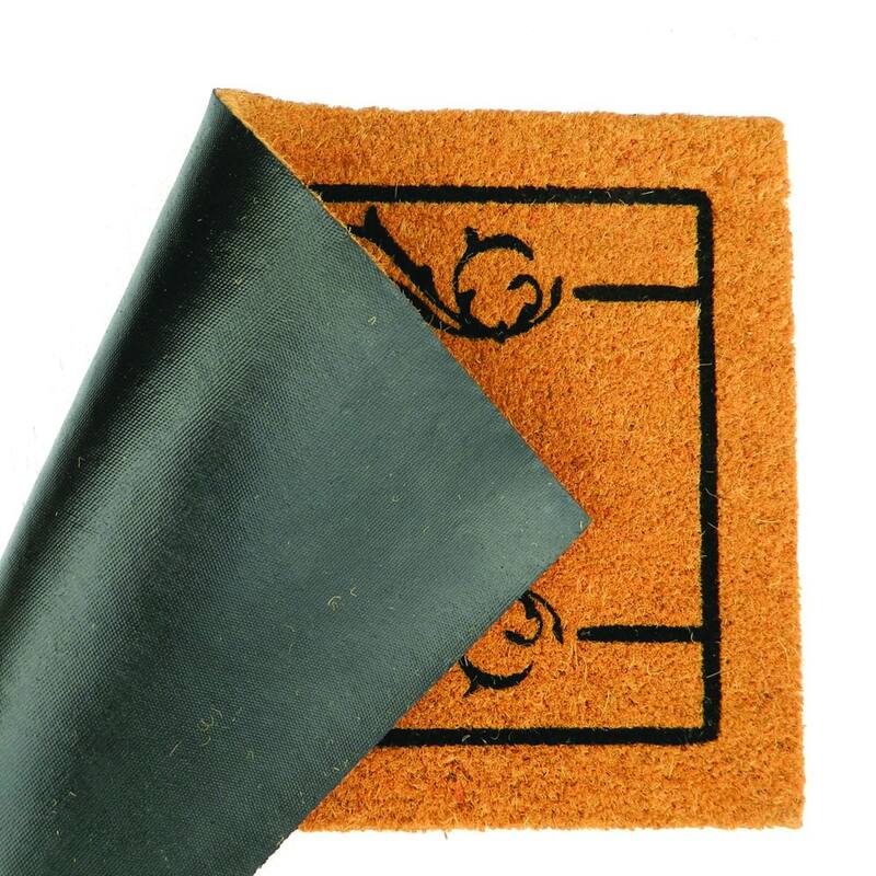 PVC Backed coir door mat natural printed - 18" X 30"