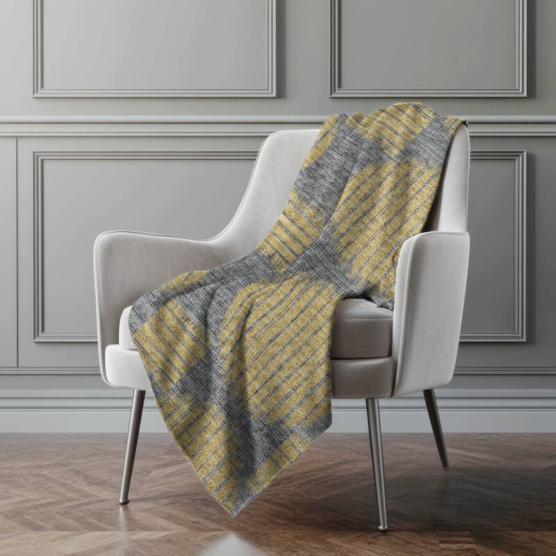 Premium Machine Washable ASB119 Modern Circles Sherpa Throw Blanket