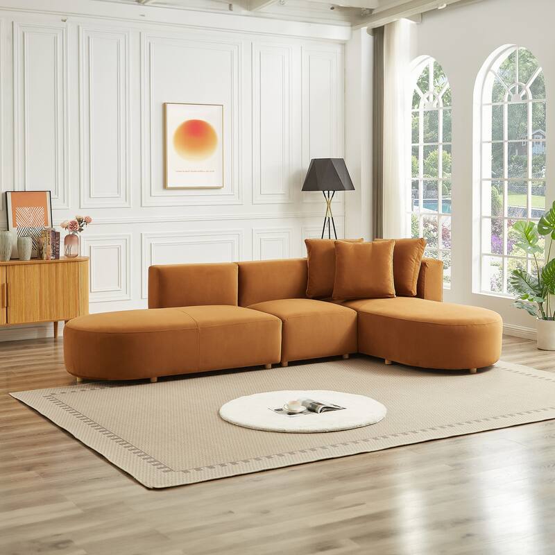 Oslo Mid-Century Modern Velvet Sectional Sofa