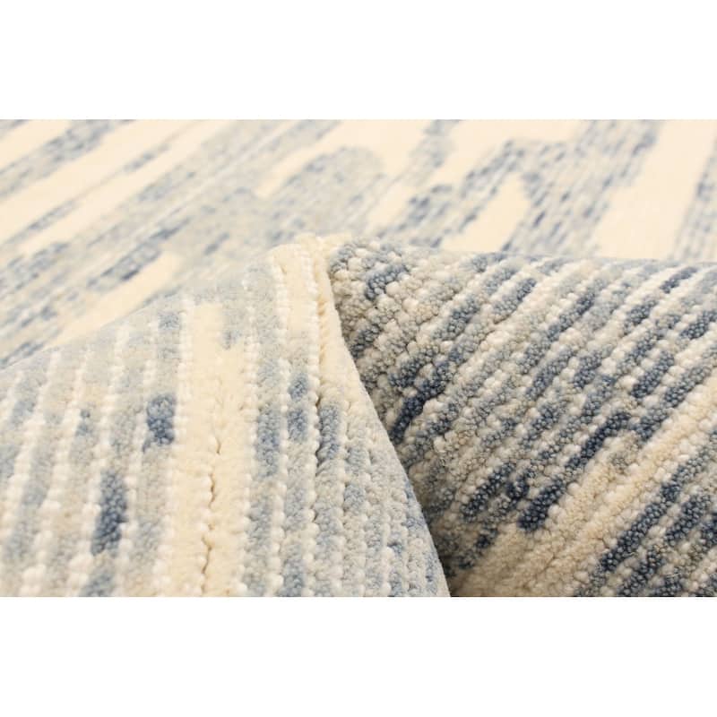 ECARPETGALLERY Hand Tufted Timeless Blue Wool Rug - 5'1 x 8'0