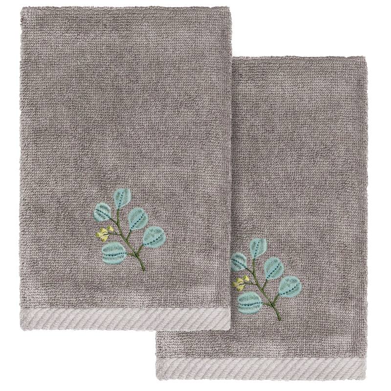 Authentic Hotel and Spa Turkish Cotton Botanica 2 PC Towel Set - Charcoal