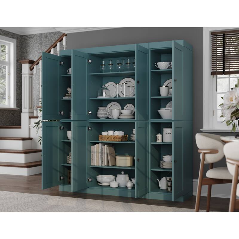 Palace Imports 100% Solid Wood 65" Pantry Cabinet with Shaker Doors and Adjustable Shelves