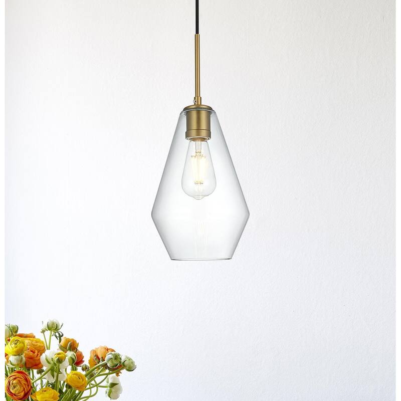 Elegant Lighting Gene Single Light 7" Wide Mini Pendant with Clear