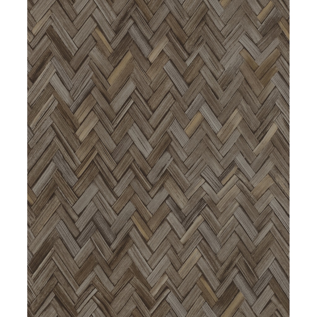 A-Street Prints Ellery Charcoal Herringbone Wallpaper
