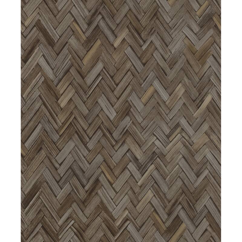A-Street Prints Ellery Charcoal Herringbone Wallpaper