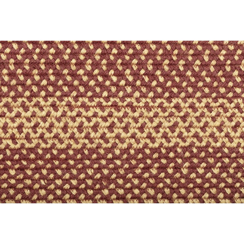 Burgundy Tan Jute Rug Oval w/ Pad 36x60 - 3' x 5' Oval