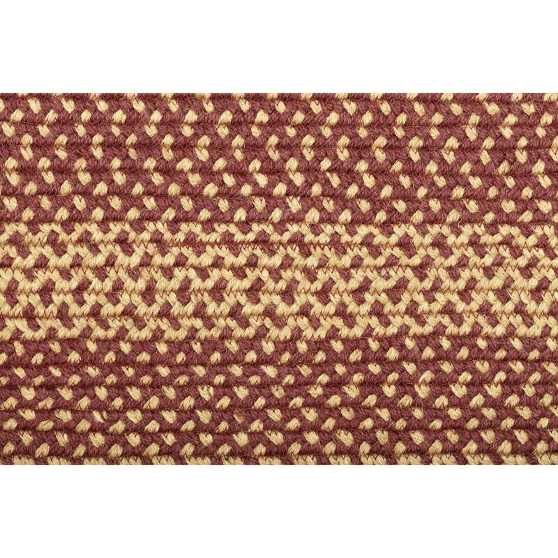 Burgundy Tan Jute Rug Rect w/ Pad 60x96