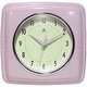 preview thumbnail 34 of 146, Infinity Instruments Retro 9.25-inch Square Wall Clock - 9.25 x 1.875 x 9.5 Pastel Pink