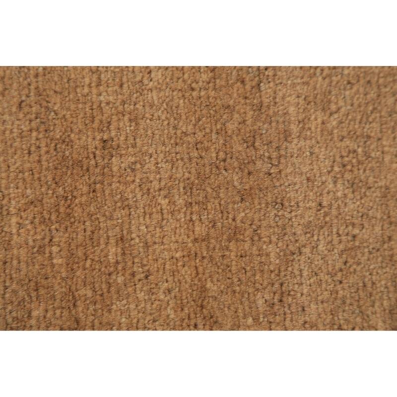 Gold Brown Gabbeh Modern Rug Handmade Wool Carpet - 2'2" x 3'5"