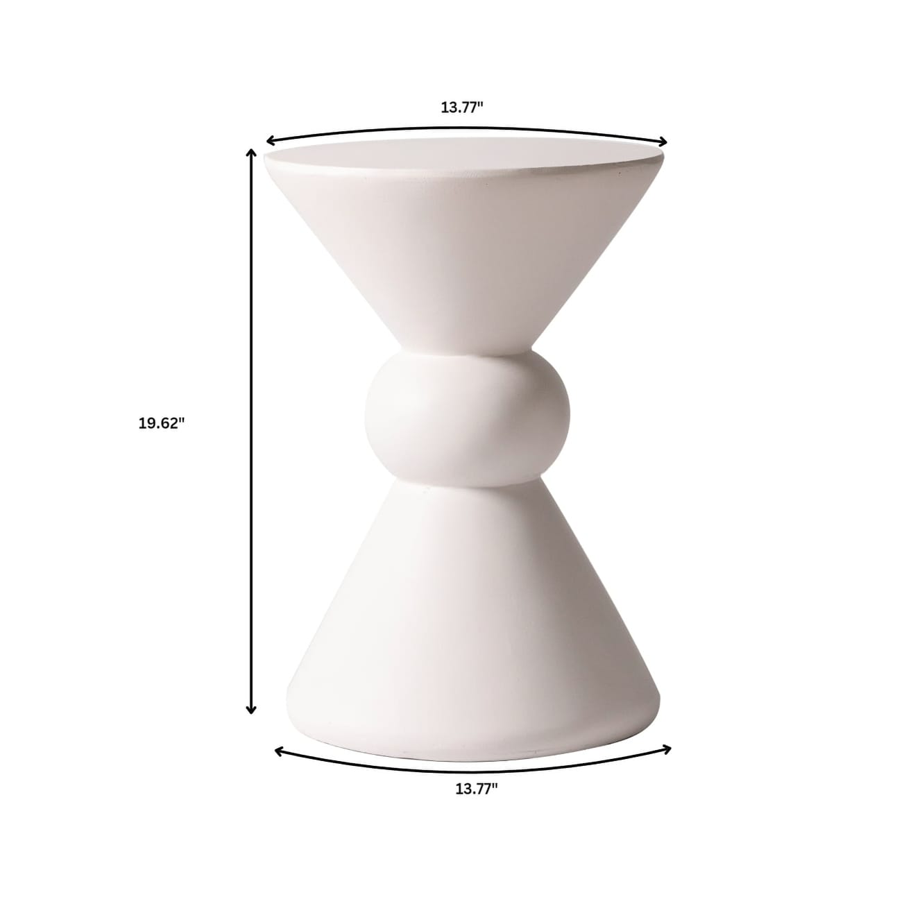 Indoor Outdoor Fiberstone Side Table and End Table Hourglass Indoor Outdoor Fiberstone Side Table and End Table Hourglass