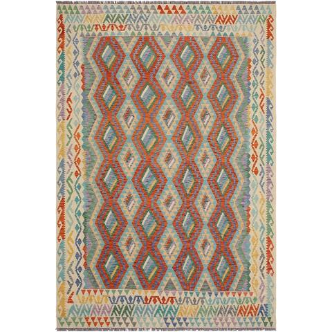 Southwestern Turkish Kilim Shante Hand-Woven Area Rug - 6'8" x 9'6"