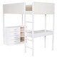 preview thumbnail 103 of 108, Kids Loft Bed Elegance Teddy Fleece Loft Bed with Full Length Guardrail, Storage Shelf, 4 Drawers, and Convertible Desk