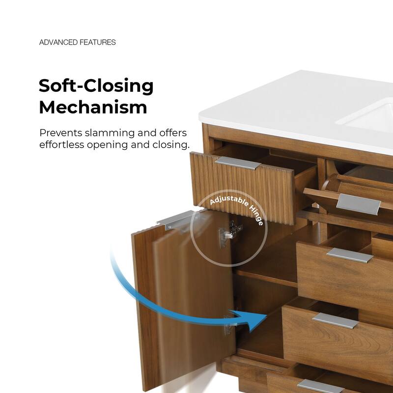 OVE Xander Bathroom Vanity with White Engineered Stone Top