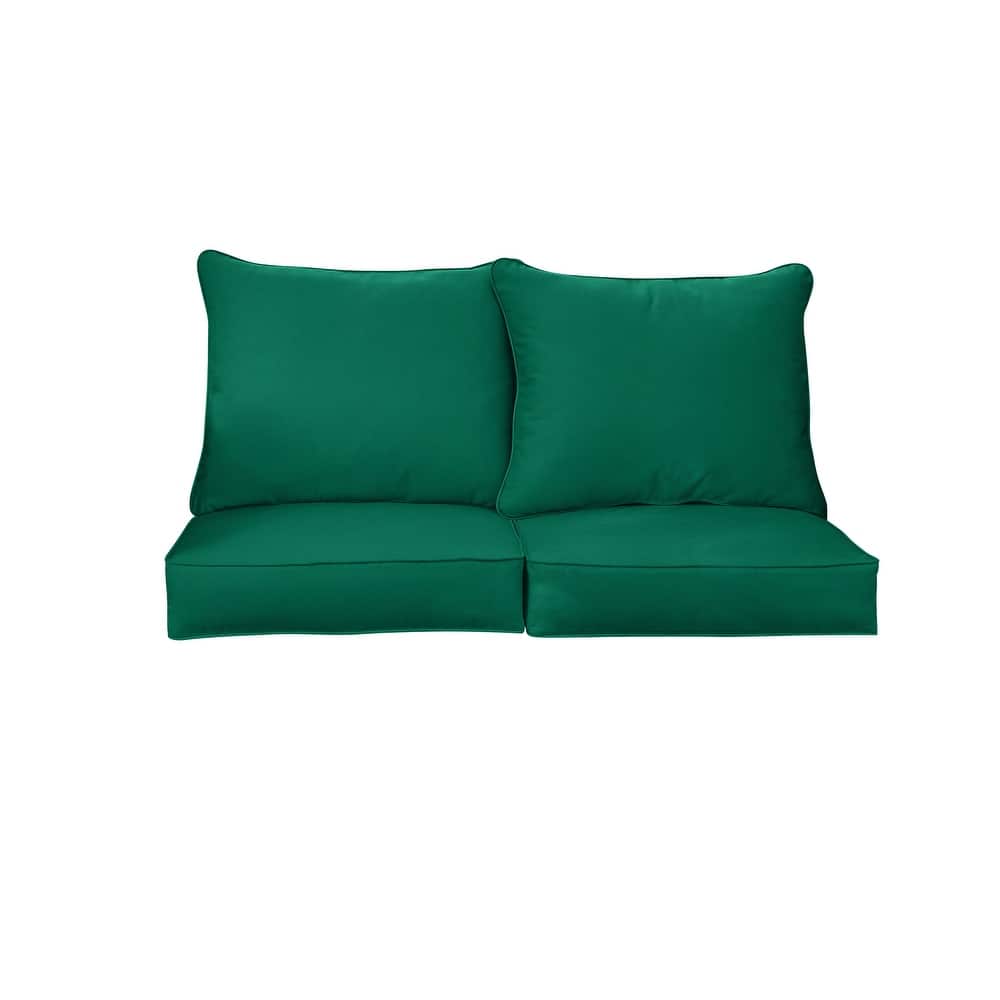 Sorra Home Sunbrella Outdoor Loveseat Pillow and Cushion Set