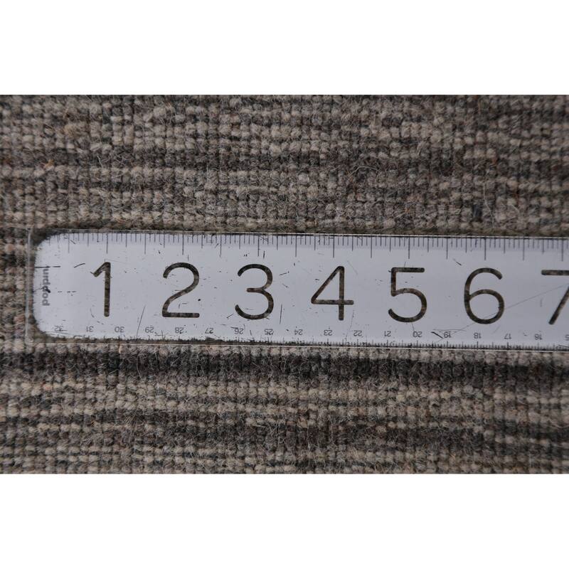 Hand Knotted Oriental 100% Wool Carpet Tribal Stripe Greys & Charcoal Gabbeh Area Rug - 9' 9'' X 8' 1''