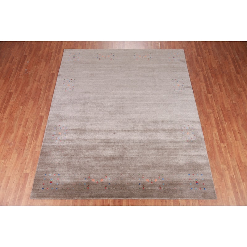 Tribal Gabbeh Indian Area Rug Handmade Oriental Brown Wool Carpet - 8'3" x 10'0"