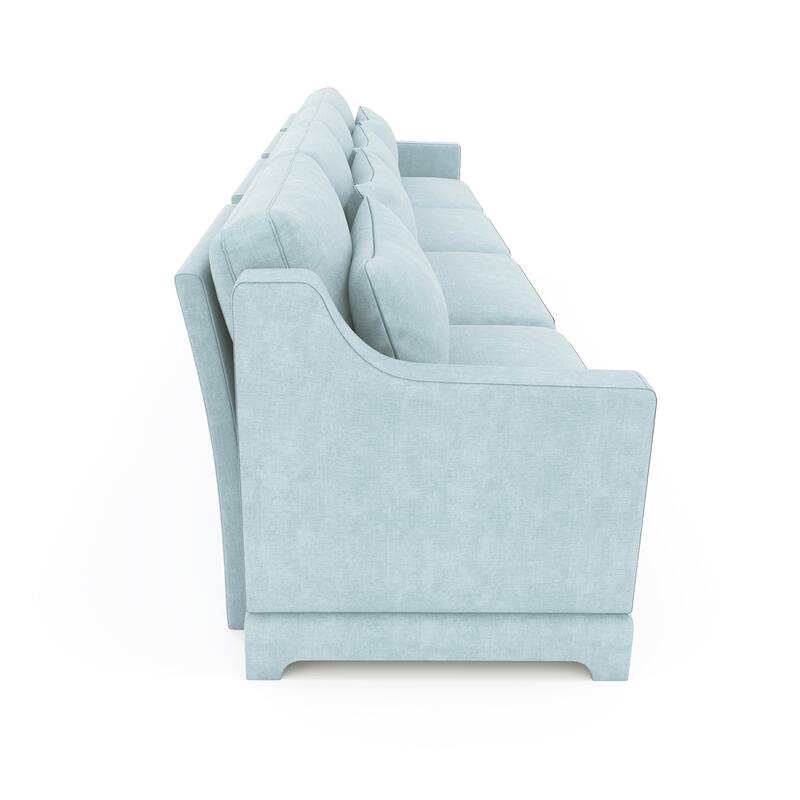 141.7″ Chenille 6-Seater Sofa with Ergonomic Wooden Base & High-Resilience Sponge