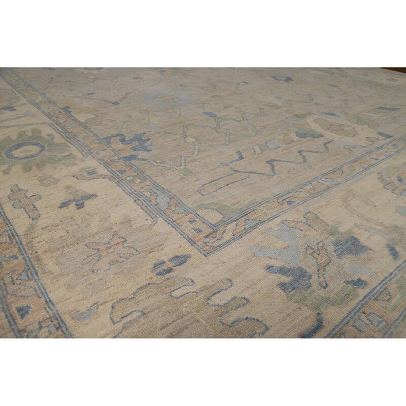 Grey Oushak Turkish Area Rug Vegetable Dye Handmade Wool Carpet - 8'9"x 11'8" - 8'9"x 11'8" - Grey