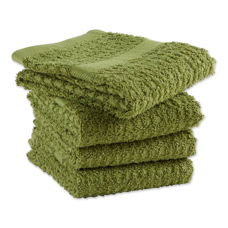 Solid Waffle Terry Dishtowel Set of 4