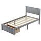 preview thumbnail 14 of 15, Twin Size Platform Bed with Under-bed Drawers, Extra Legs for Stability, White