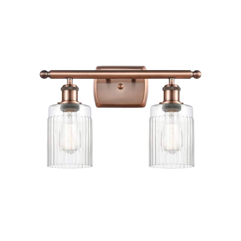 Innovations Lighting Hadley 2 Light 16" Wide Bathroom Vanity Light - Antique Copper / Clear