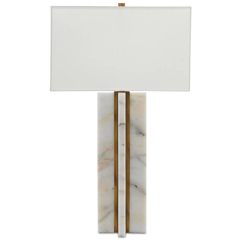 Currey & Company Khalil Marble Table Lamp - 32.5"h x 19"w x 12"d