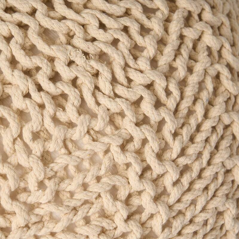 Charming Knitted Pouf for Stylish and Comfortable Living Spaces