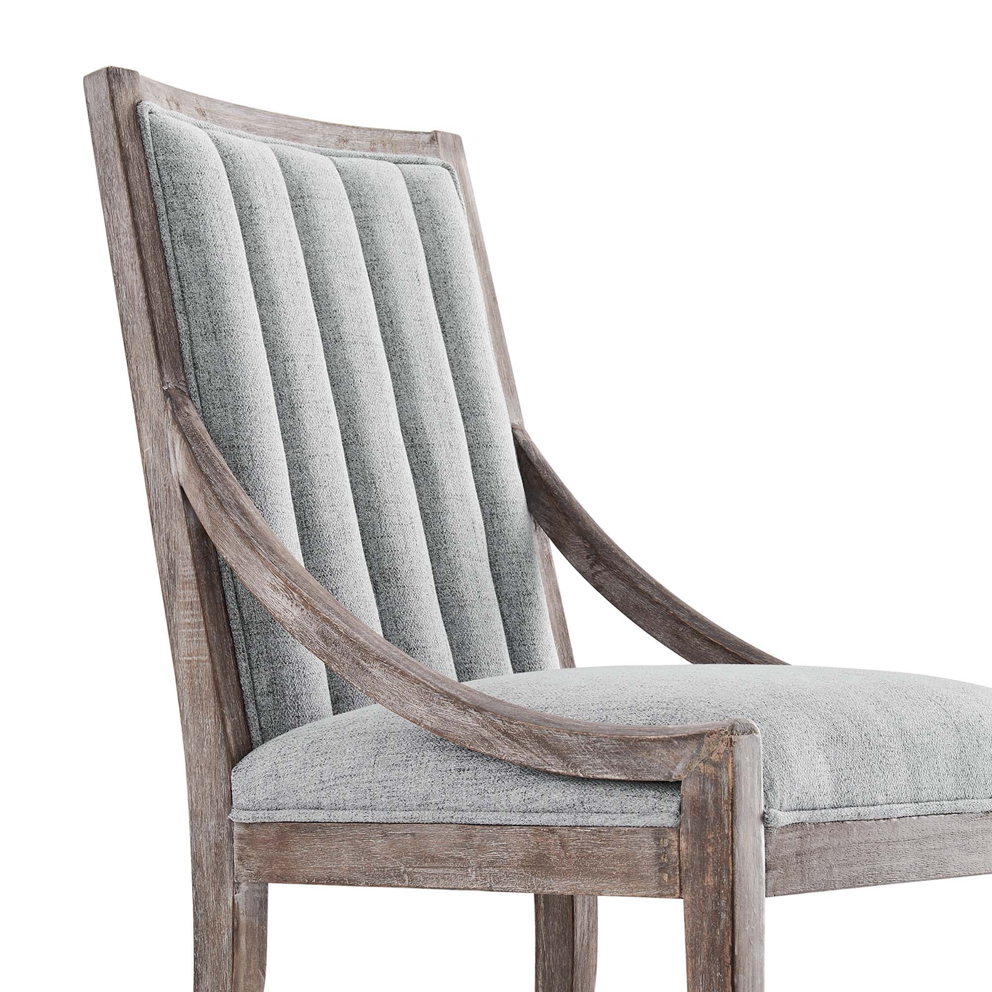 old maison chair ② Maison French Vintage Tufted Fabric Dining Armchairs Set of