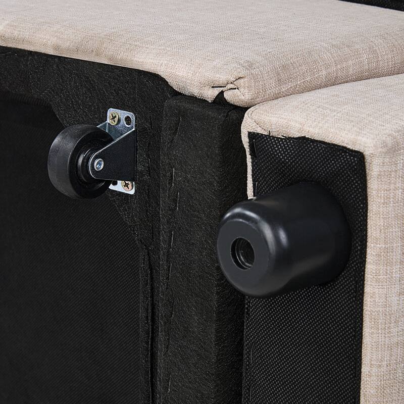 Modern 76" L 3-in-1 Multi-Functional Cream Sleeper Sofa with Iron Frame Pull-Out Loveseat