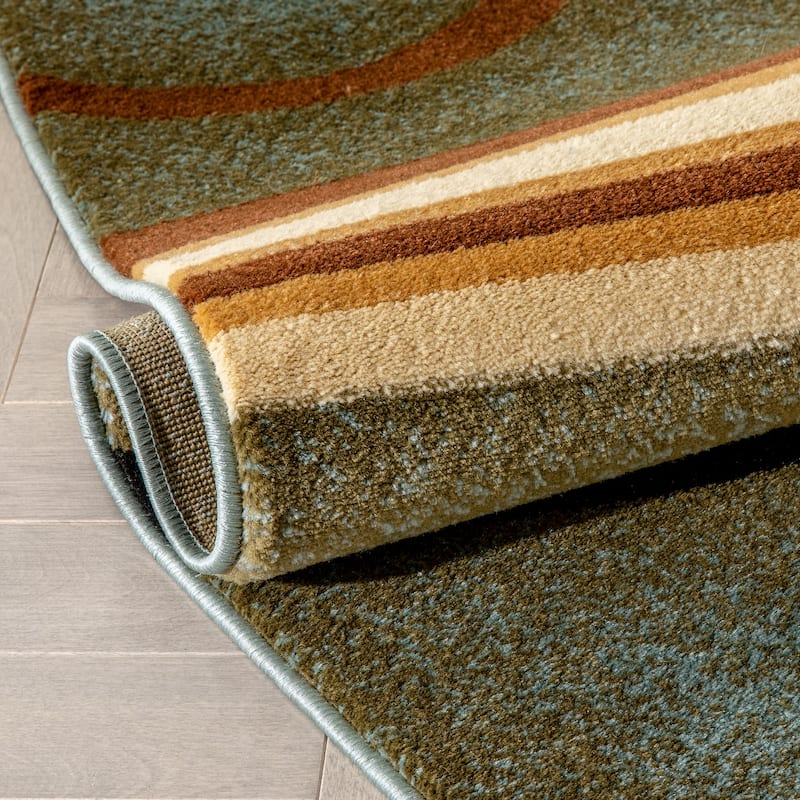 Well Woven Generations Modern Geometric Circles Light Blue, Beige, Ivory, Brown Area Rug - 5'3 x 7'3