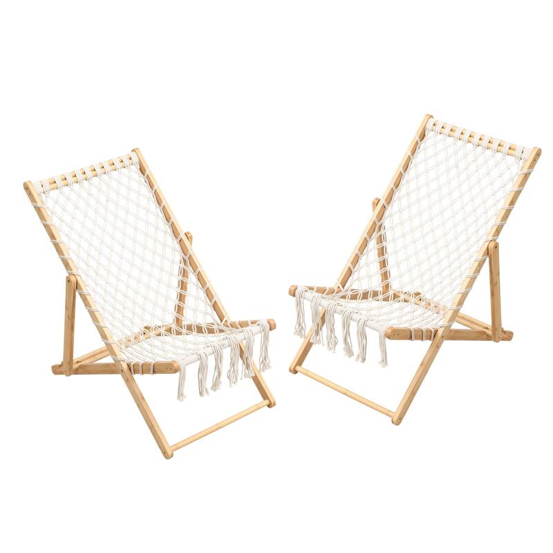 Set of 2 Weaving Chair, with Handwoven Rope for Patio,Living Room, Garden, Balcony