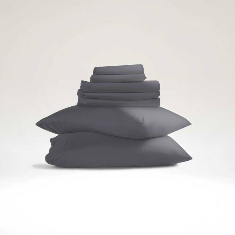 Emperyan 7 PC Bedding Set, Luxury Microfiber Duvet Cover With Sheets Bed Sets - Gray - Queen