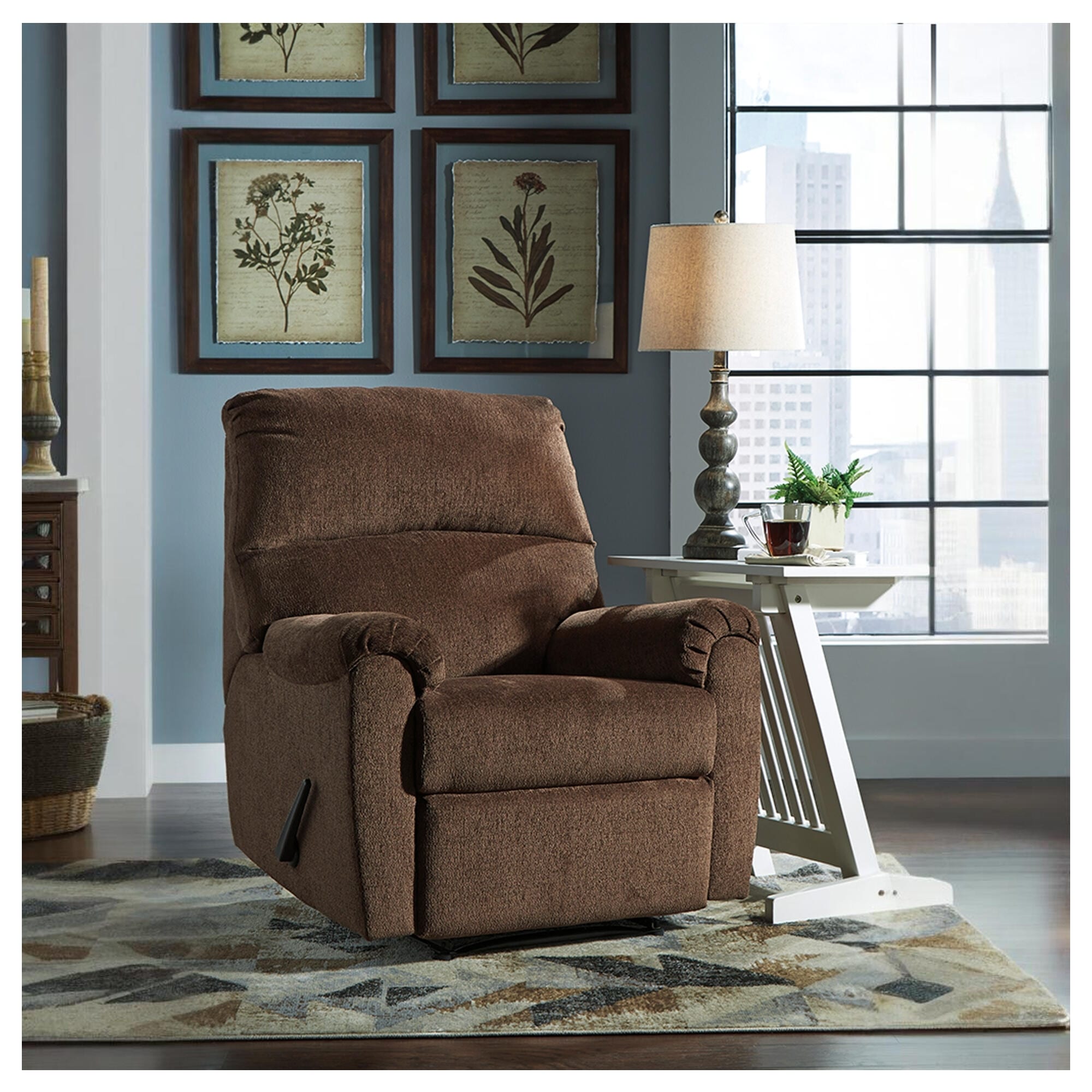 Signature Design by Ashley Nerviano Traditional Zero Wall Recliner