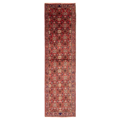 ECARPETGALLERY Hand-knotted Kayseri Red Wool Rug - 2' 8" x 9' 7"