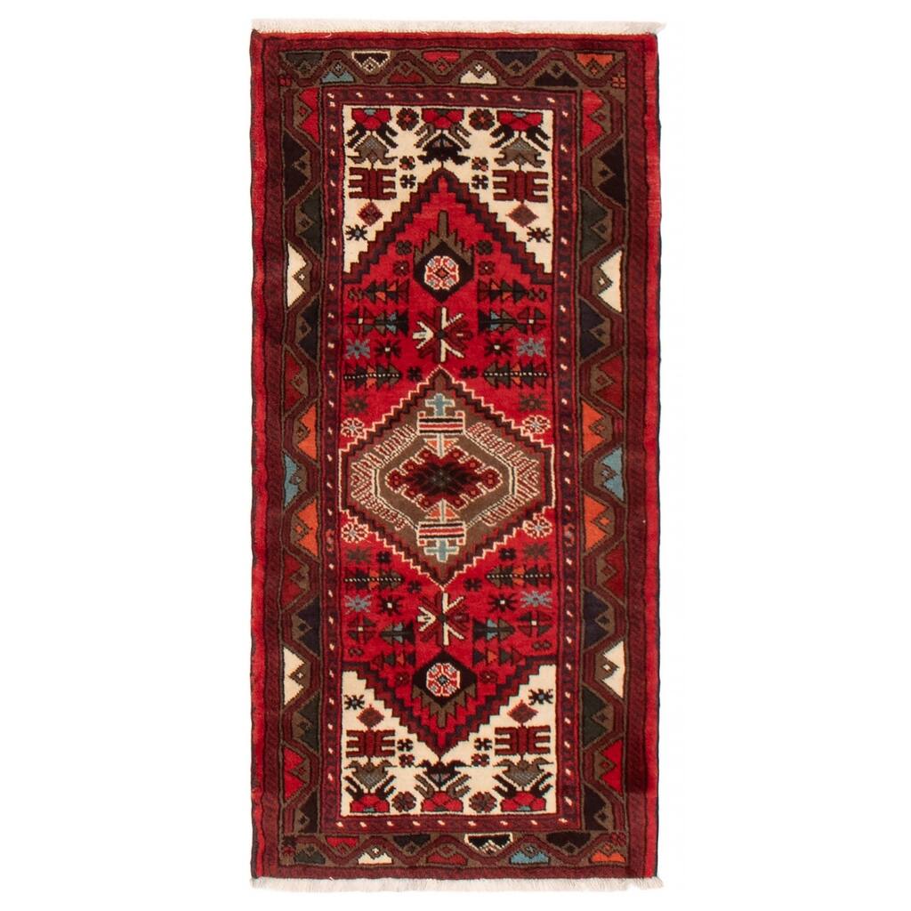 ECARPETGALLERY Hand-knotted Andelz Red Wool Rug - 2'4 x 4'9