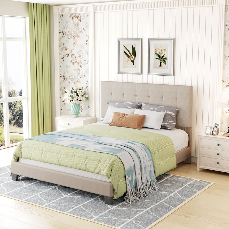 Upholstered Tufted Bed